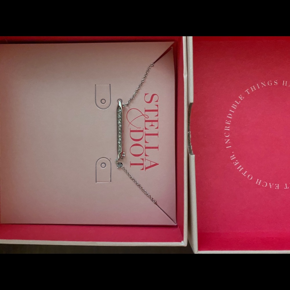 Stella & Dot mini rebel necklace nib silver